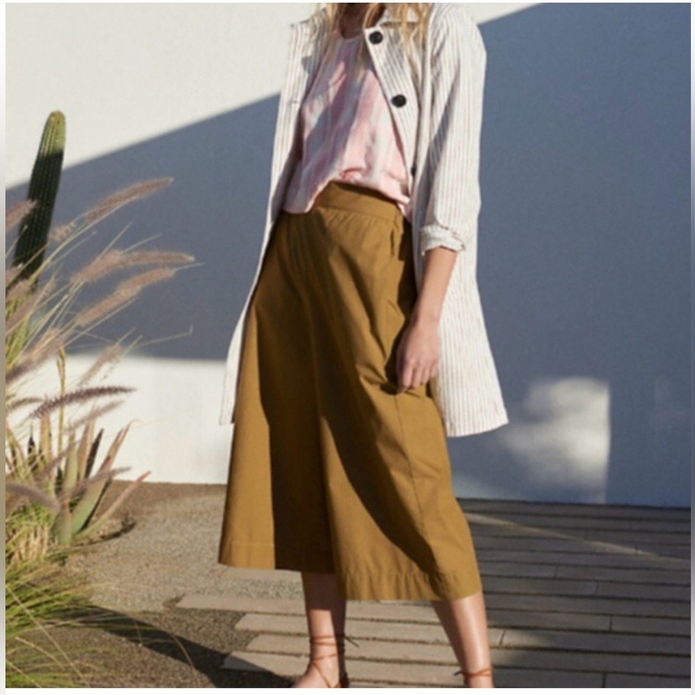 Madewell Mayfield Culottes in Desert Elastic Waistband‎ Wide Leg Size Small